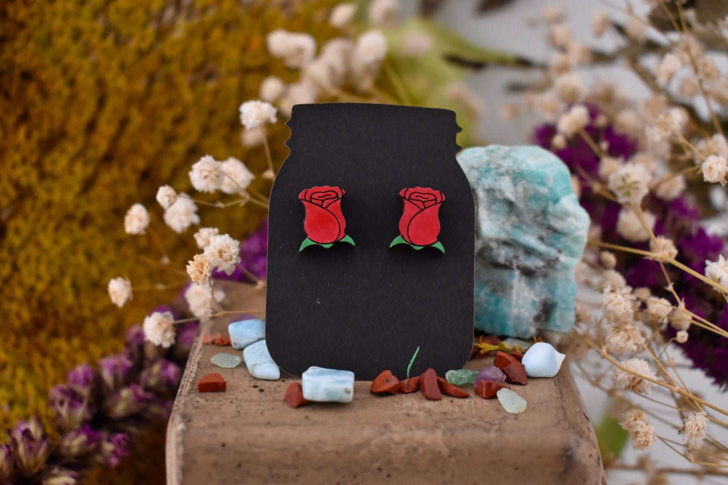 Side Rose Studs
