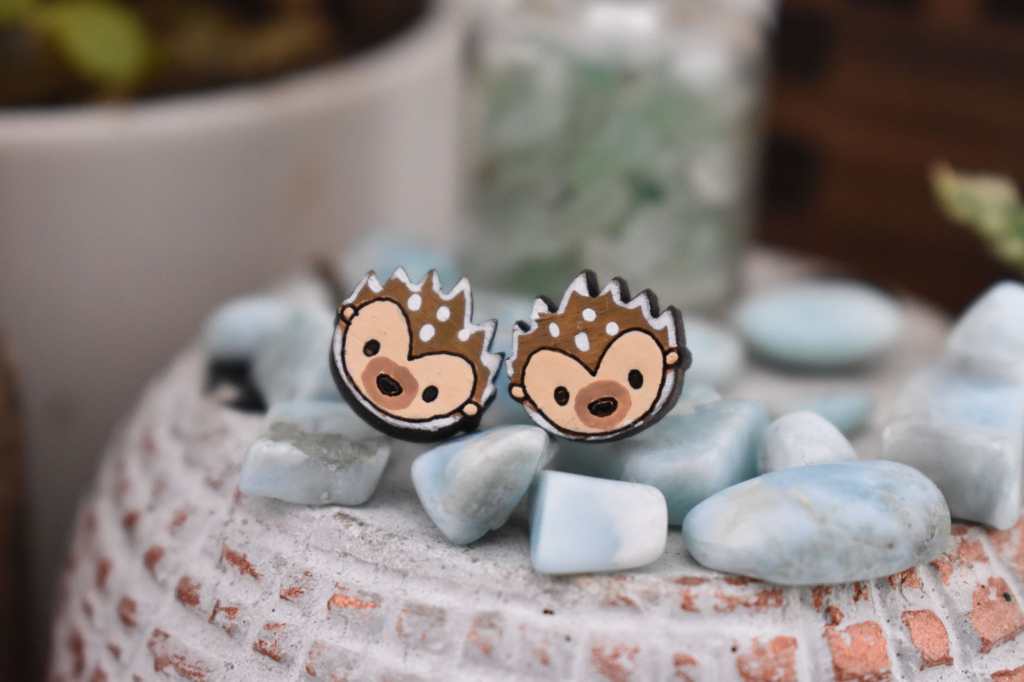 Hedgehog Face Studs
