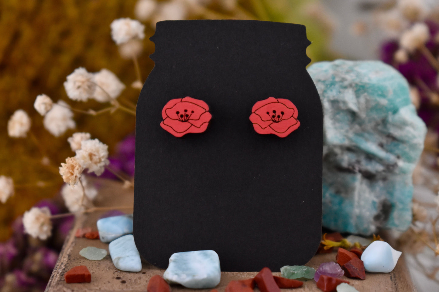 Side Poppy Studs