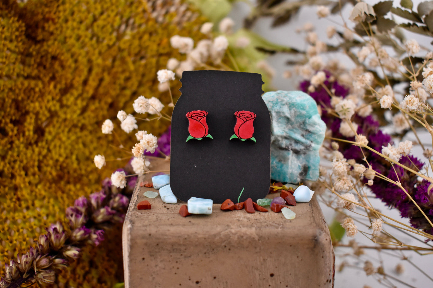 Side Rose Studs
