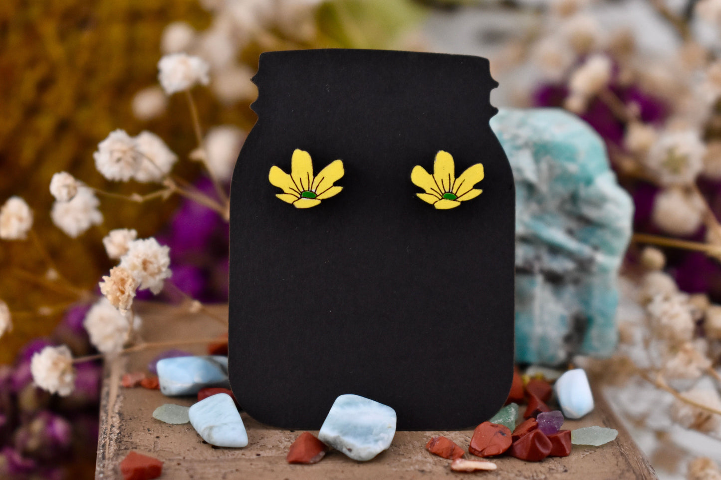 Yellow Daisy Side Studs