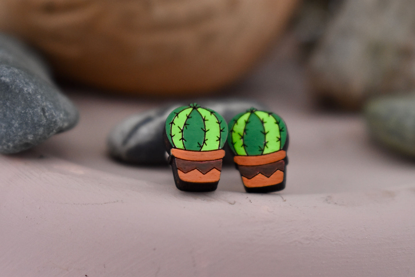 Potted Single Cactus Studs