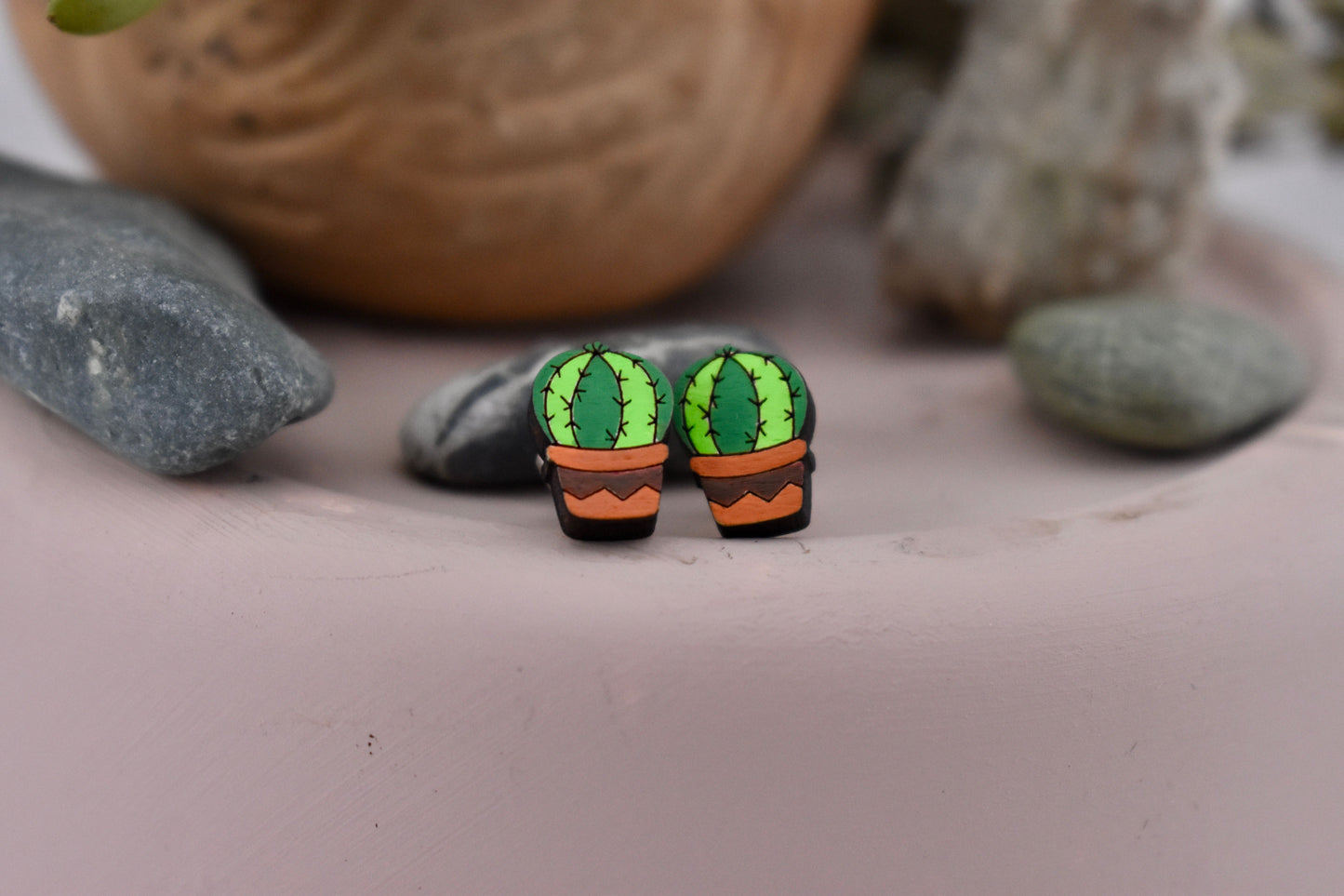 Potted Single Cactus Studs