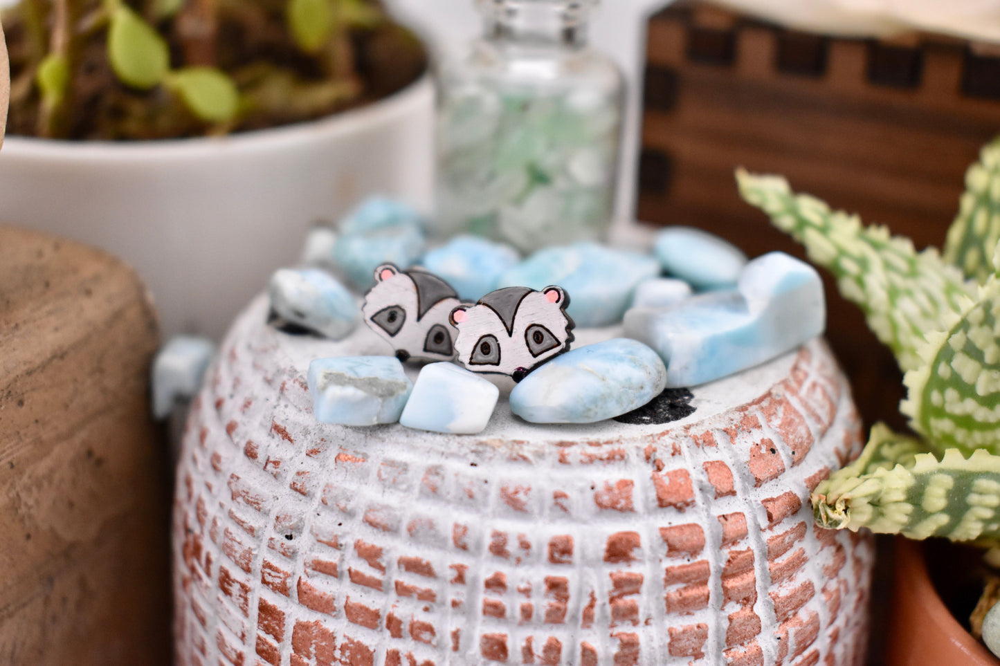 Opossum Face Studs