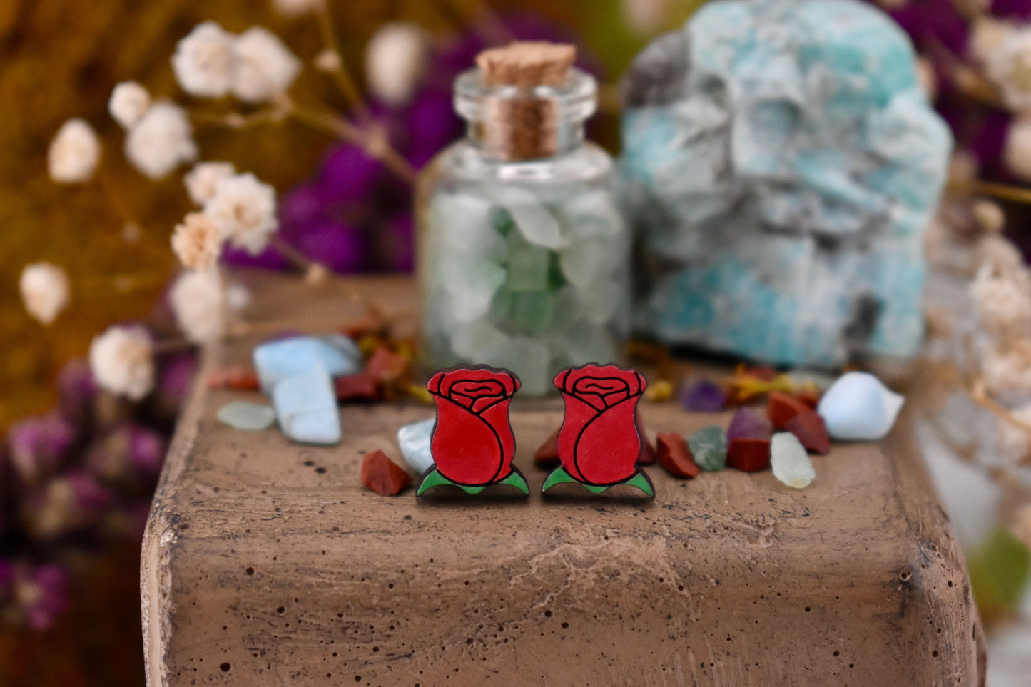 Side Rose Studs